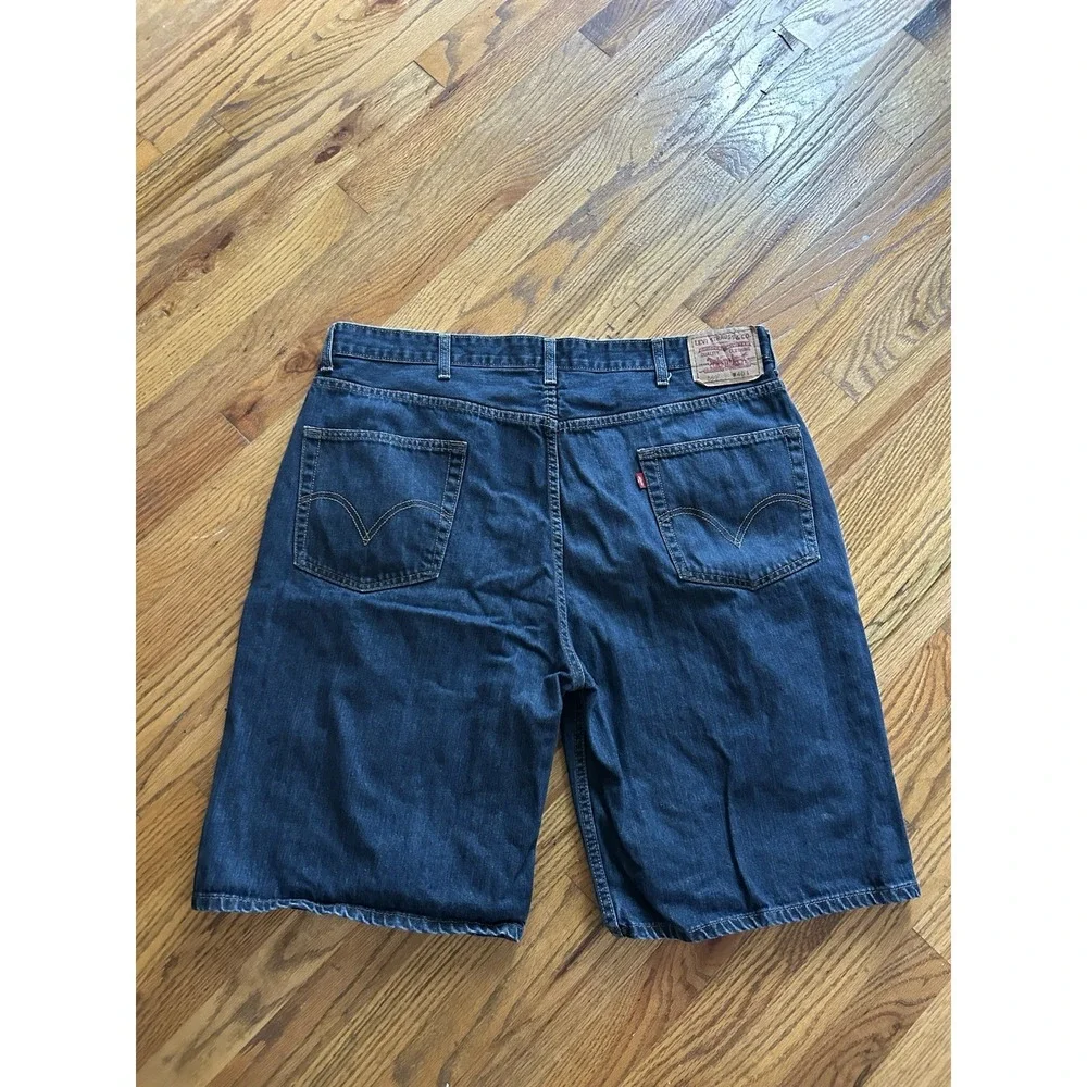 Levis Mens 569 Jean Shorts Blue Size 40 Loose Straight Denim Skate Grunge HipHop
